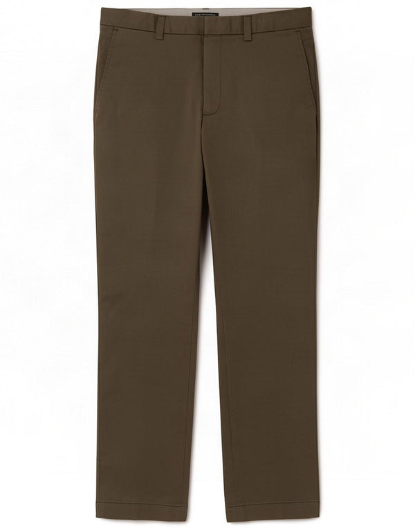 Banana Republic Herren Aiden Straight Chino Hose W34 L32 Khaki Baumwolle