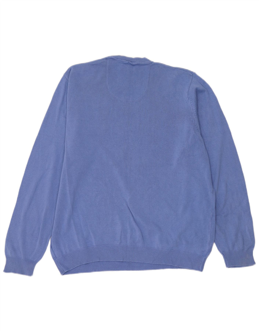 Marks & Spencer Herren-Pullover, reguläre Passform, V-Ausschnitt, Größe L, Blau, Baumwolle