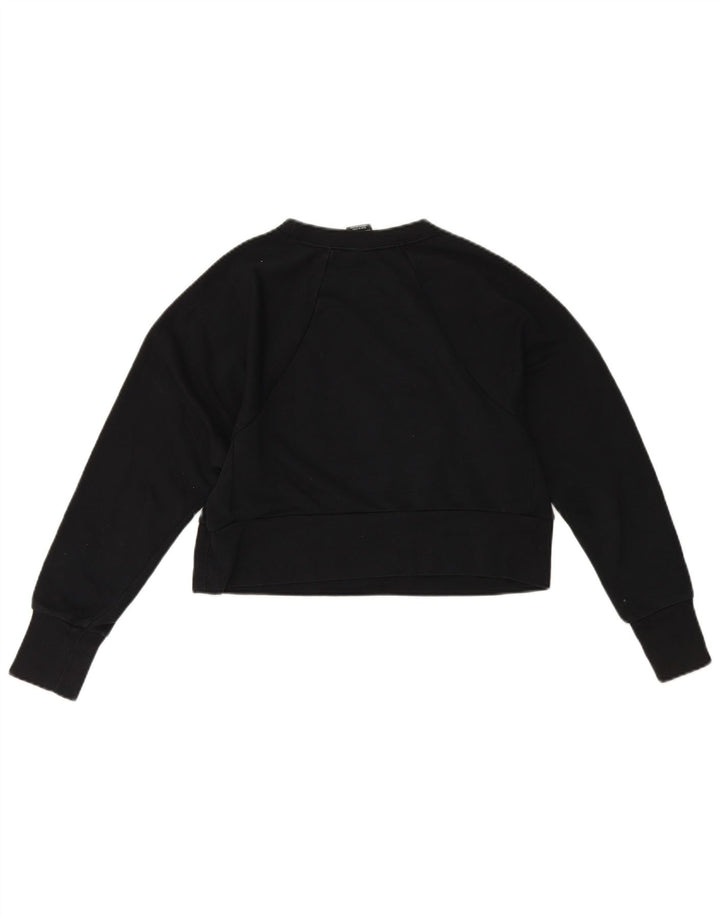 Nike Damen Dri Fit Crop Sweatshirt Pullover UK 6 XS Schwarz Polyester