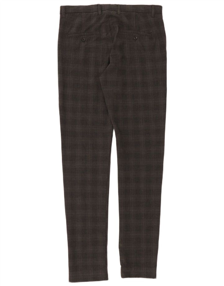 Jack & Jones Herren Marco Slim Chinohose W33 L36 Grau kariertes Polyester