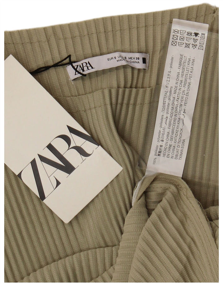 Zara Herren T-Shirt Top Small Beige Polyester