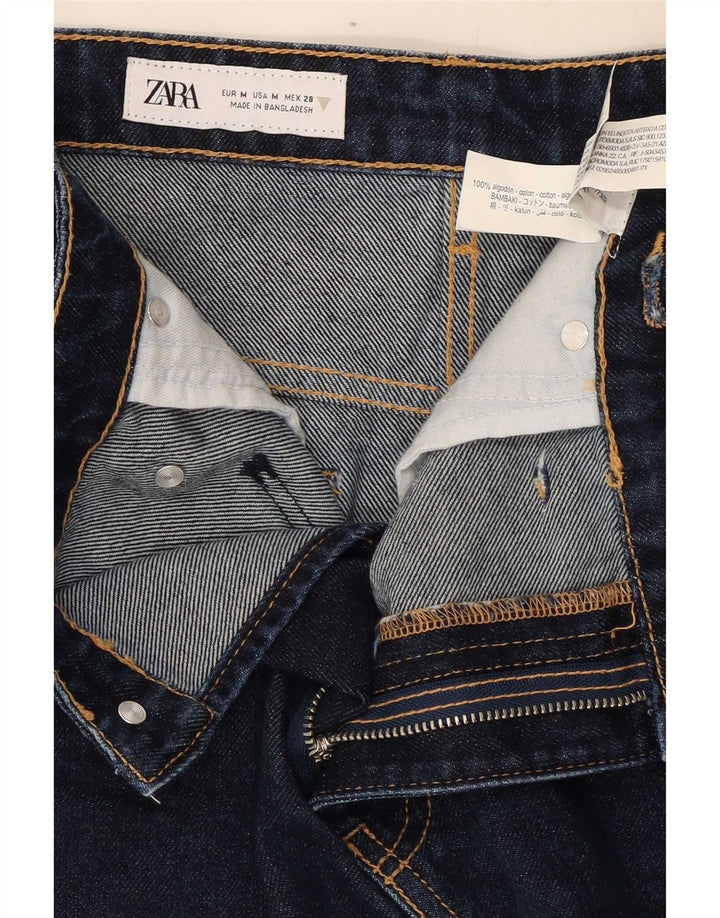 Zara Damen Mini-Jeansrock Medium W28 Marineblaue Baumwolle