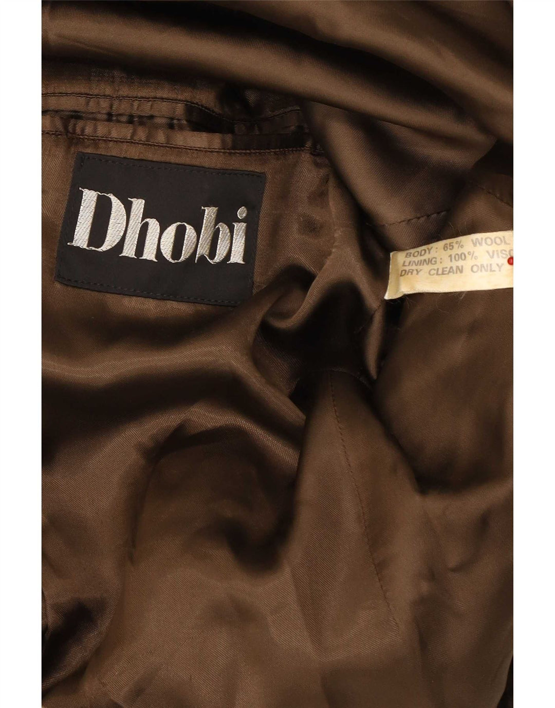 Dhobi Herren Zweireihiger Mantel UK 38 Medium Khaki Wolle