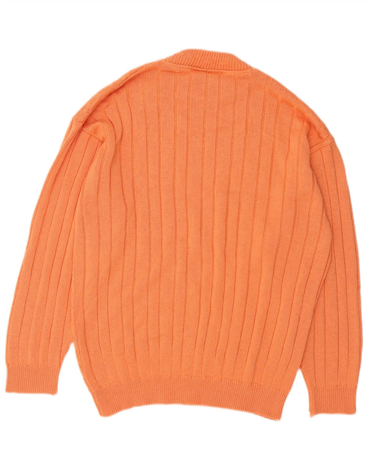 Vintage Herren Rollkragenpullover Pullover Mittelorange Baumwolle