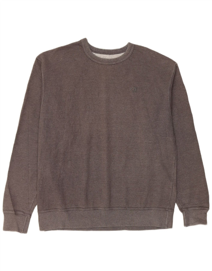 Champion Herren-Sweatshirt-Pullover, große graue Baumwolle