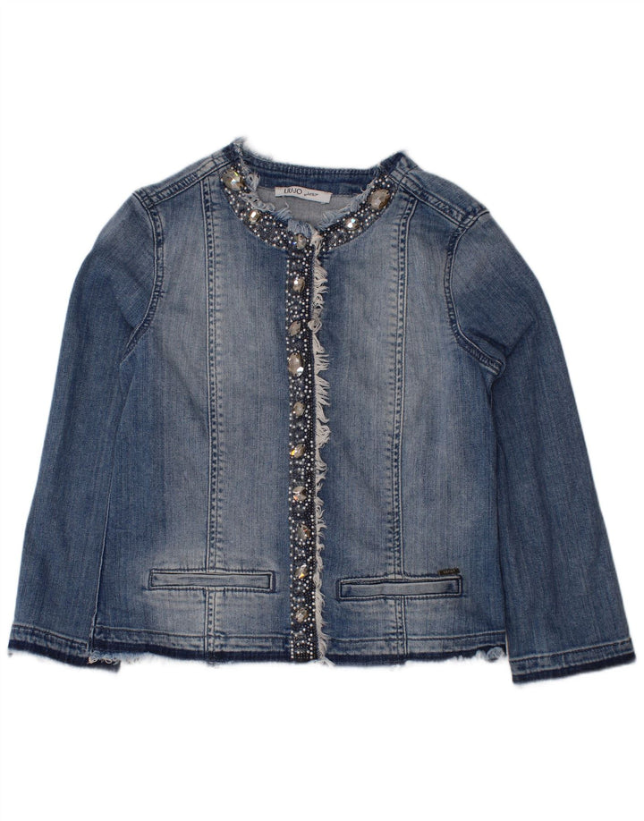 LIU JO Jeansjacke für Mädchen, 11–12 Jahre, blaue Baumwolle