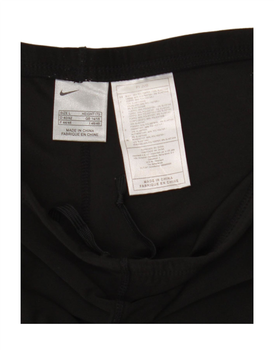 Nike Damen Leggings UK 14/16 Large Schwarz Polyester
