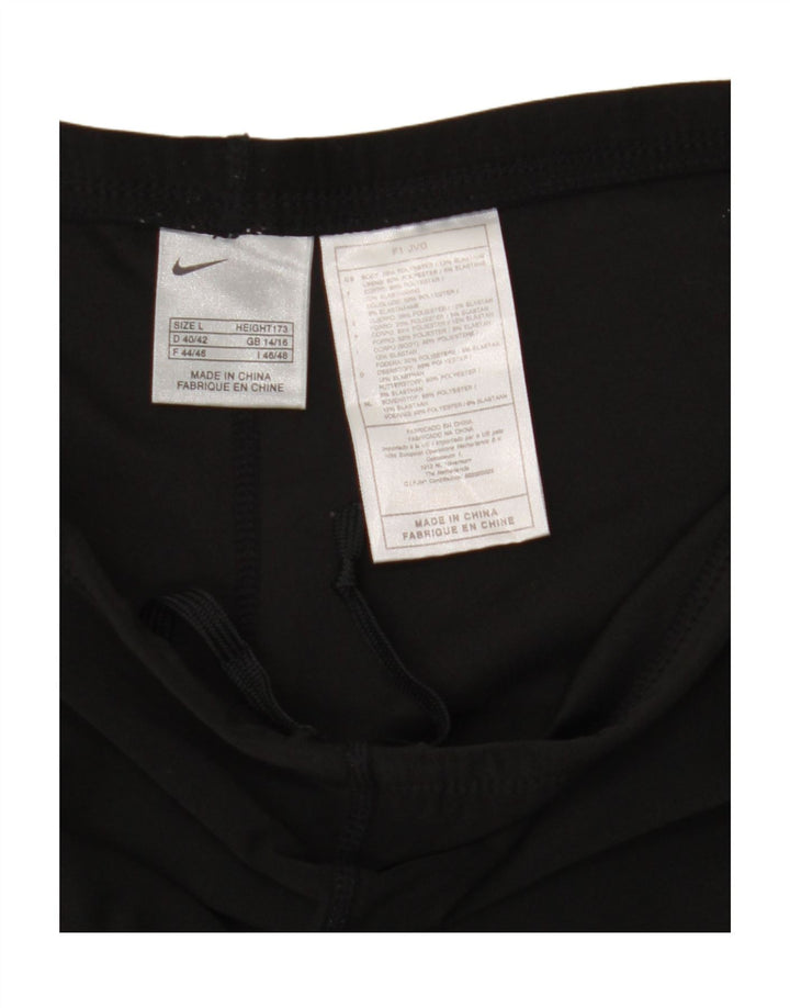 Nike Damen Leggings UK 14/16 Large Schwarz Polyester
