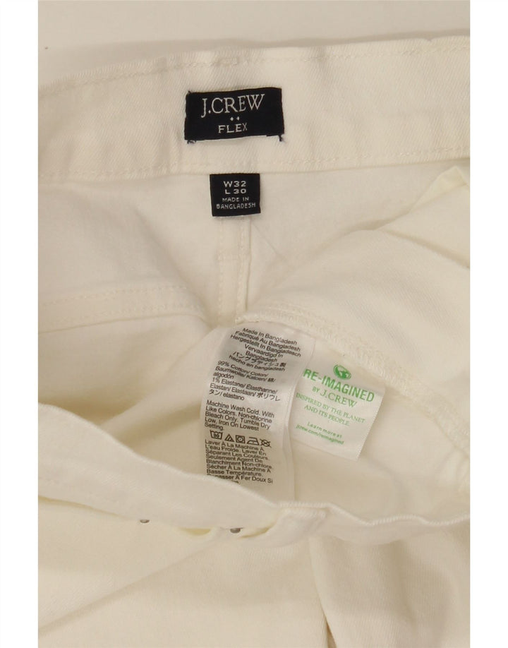 J. CREW Mens Flex Slim Jeans W32 L30 White Cotton Vintage J. Crew and Second-Hand J. Crew from Messina Hembry 