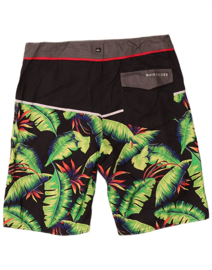Quiksilver Herren-Badeshorts, Mittelschwarzes, geblümtes Polyester
