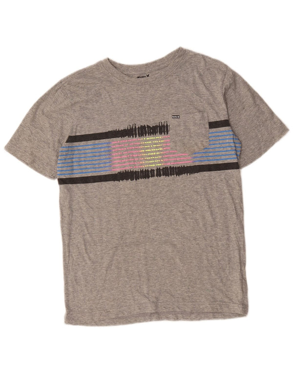 Hurley Grafik-T-Shirt-Oberteil für Mädchen, 14–15 Jahre, XL, graue Baumwolle