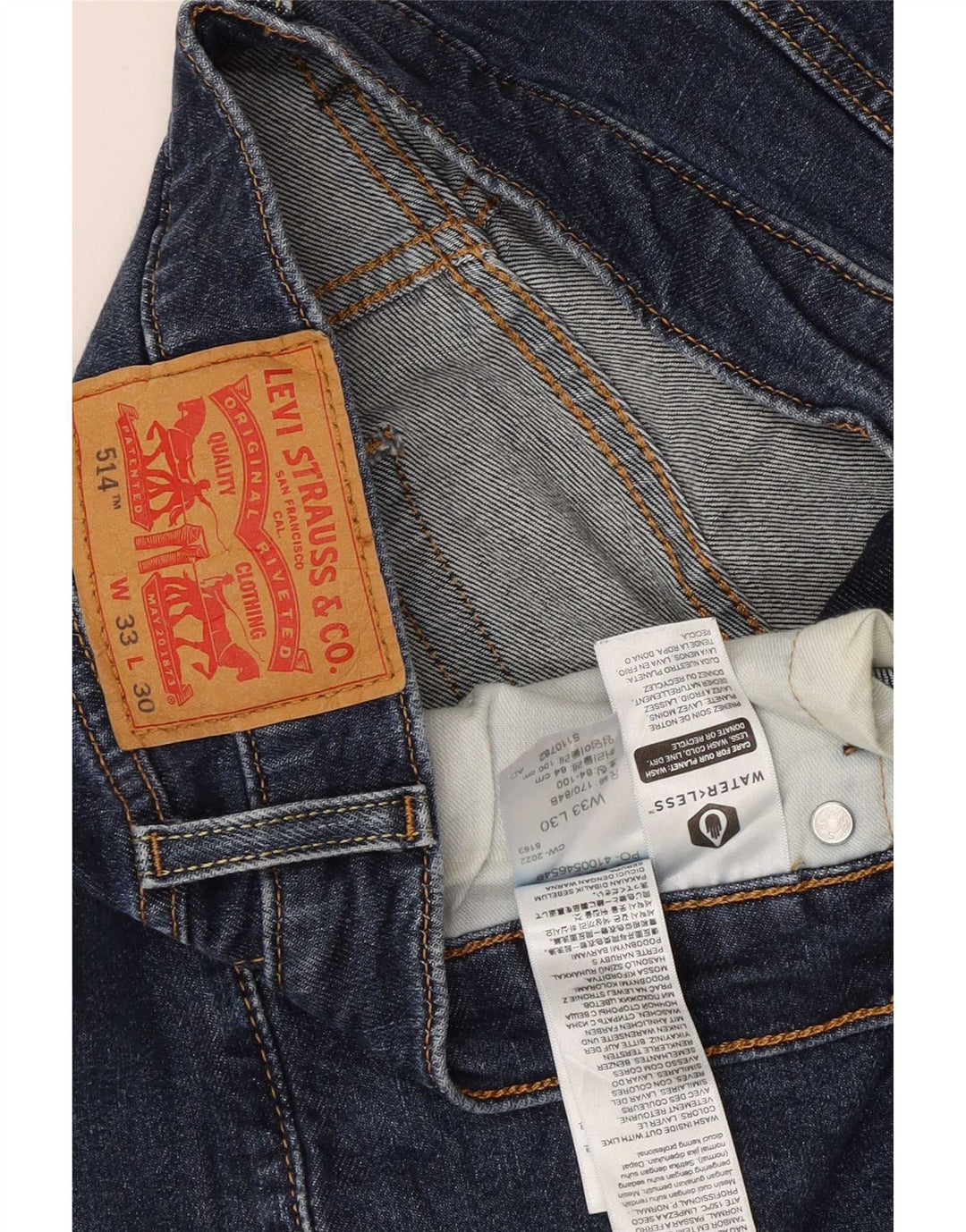 Levi's Herren 514 Straight Jeans W33 L23 Blaue Baumwolle