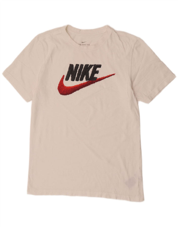 Nike Herren-T-Shirt mit Grafik, Größe S, weiße Baumwolle
