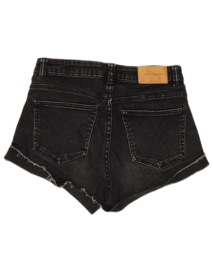 Zara Damen Jeansshorts EU 34 2XS W24 Schwarz