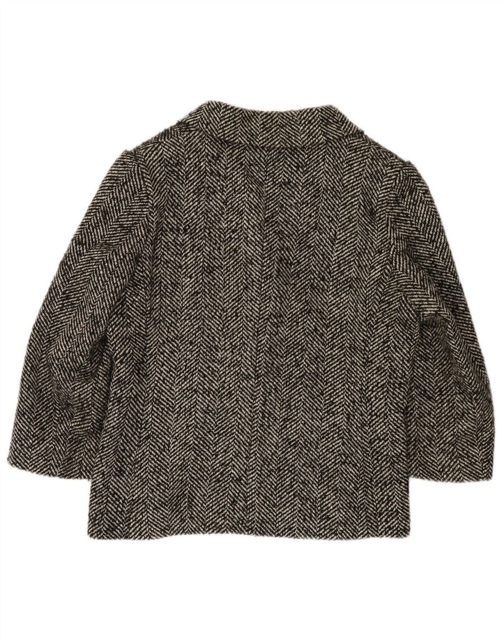 Liu Jo Damen-Blazer mit 3/4-Ärmeln, UK 14, mittelgrau, Fischgrätenmuster