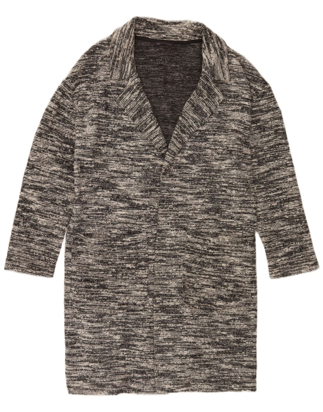 Marks & Spencer Damen Longline-Cardigan-Pullover UK 12 Mittelgrau meliert