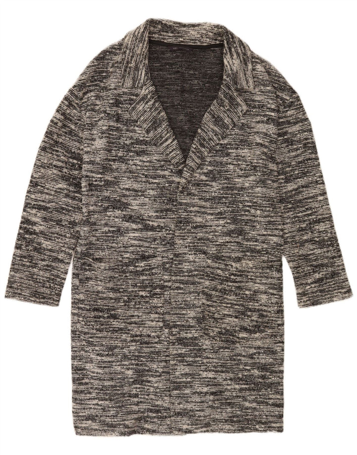 Marks & Spencer Damen Longline-Cardigan-Pullover UK 12 Mittelgrau meliert