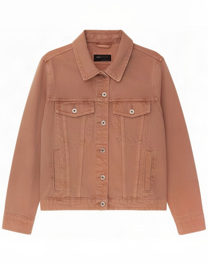 Marks & Spencer Damen Jeansjacke UK 18 XL Rosa Baumwolle