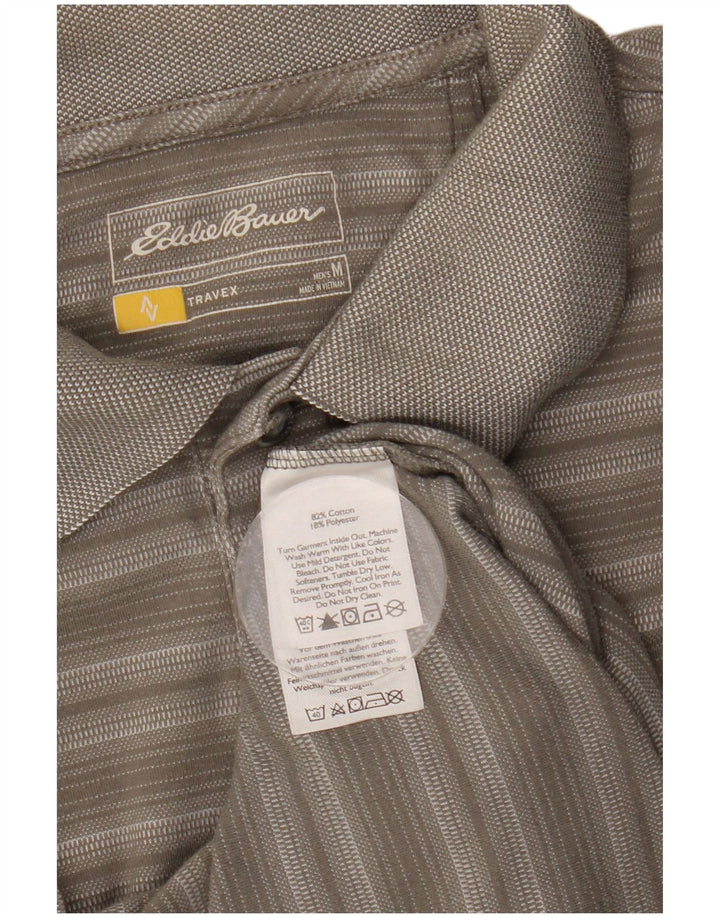 EDDIE BAUER Herren-Poloshirt aus mittelgrauer, gestreifter Baumwolle