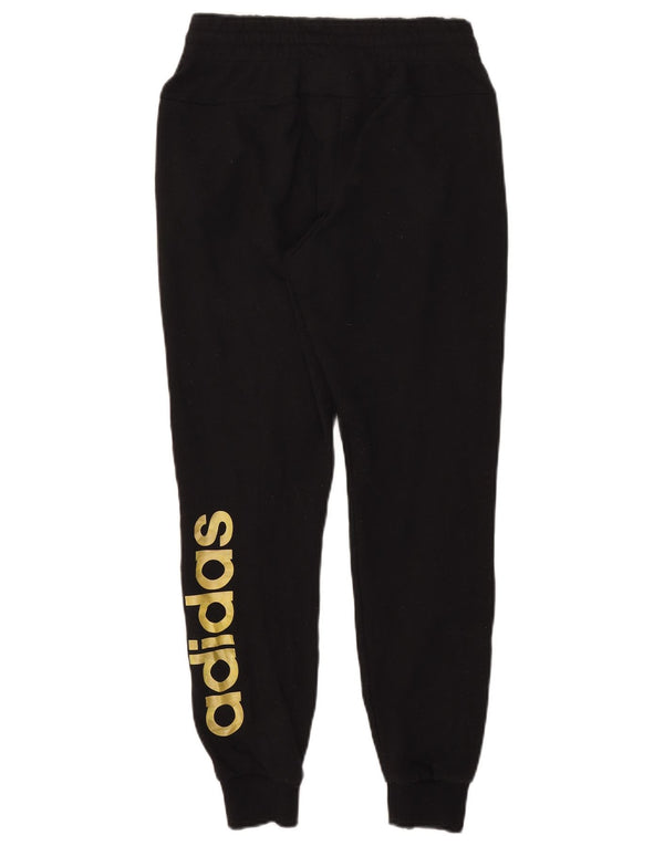 Adidas Damen Graphic Trainingshose Jogger UK 4/6 XS Schwarz Baumwolle