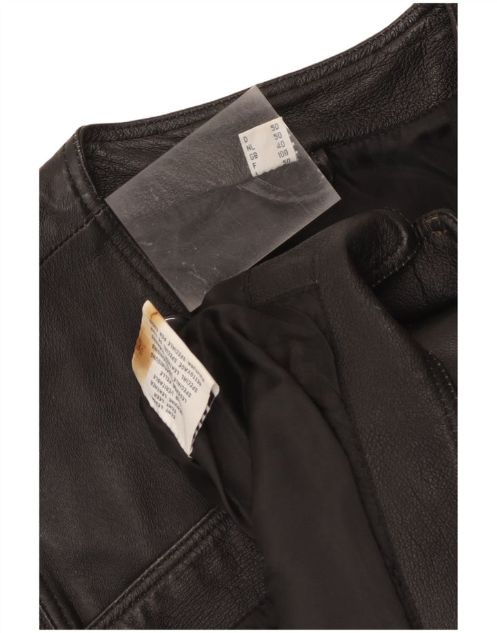 Vintage Herren Lederweste Mittelschwarzes Leder