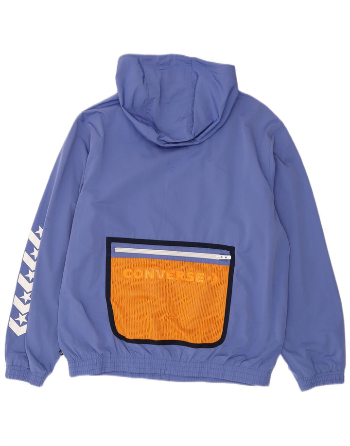 Converse Herren-Trainingsanzugoberteil mit grafischer Kapuze, groß, blau, Farbblock