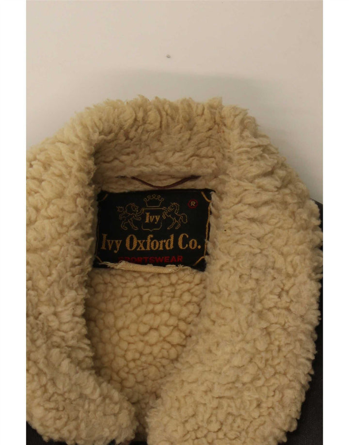Ivy Oxford Herren Lederjacke UK 36 Small Braun