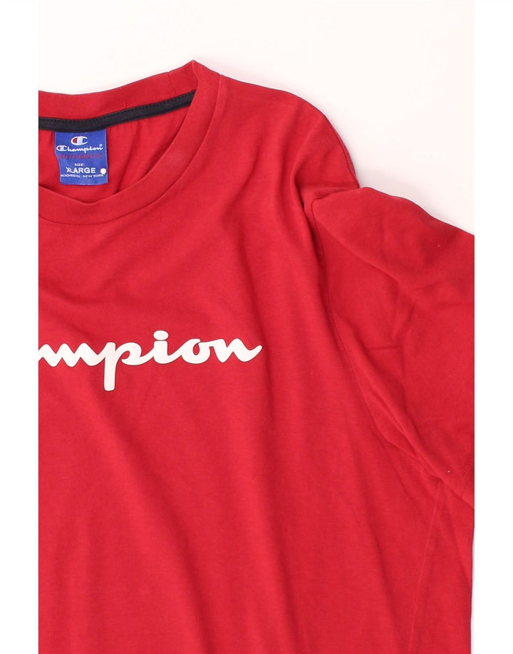 CHAMPION Mens Graphic T-Shirt Top XL Red Cotton Vintage Champion and Second-Hand Champion from Messina Hembry 