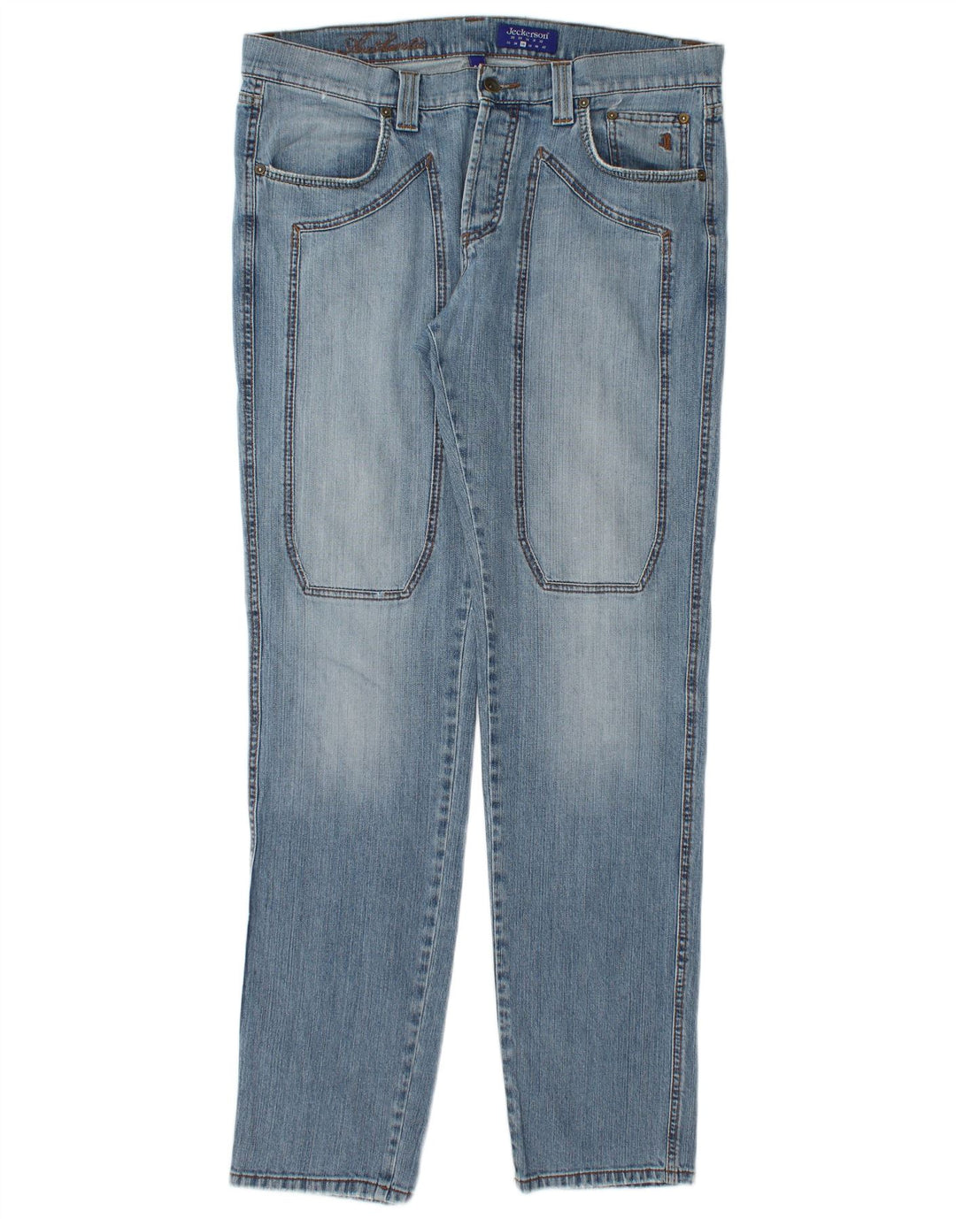 Jeckerson Herren Straight Jeans W36 L34 Blaue Baumwolle