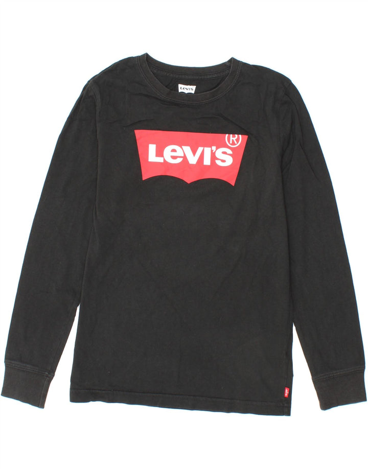 LEVI'S Boys Graphic Top Long Sleeve 13-14 Years Black Cotton Vintage Levi's and Second-Hand Levi's from Messina Hembry 