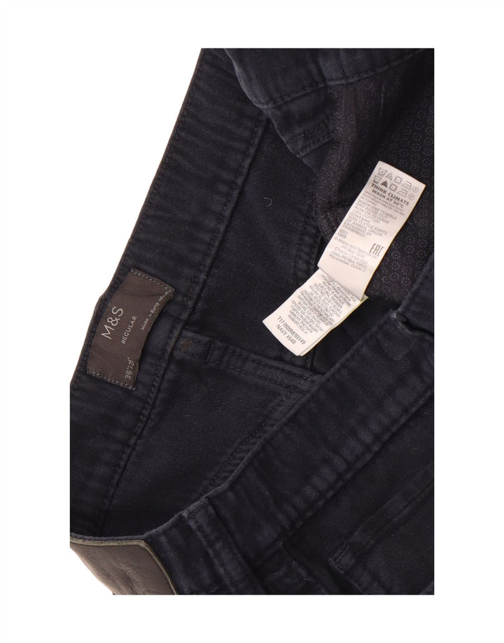 Marks & Spencer Herren-Freizeithose, normal, W36, L29, Marineblau, Baumwolle