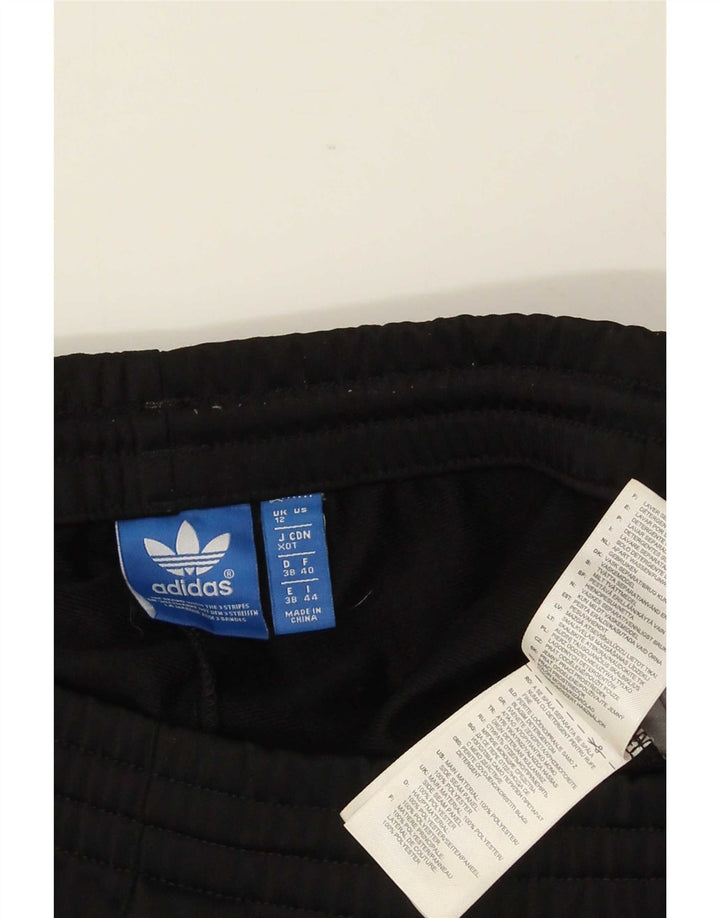 Adidas Damen-Trainingshose UK 12 Mittelschwarzes Colourblock-Polyester