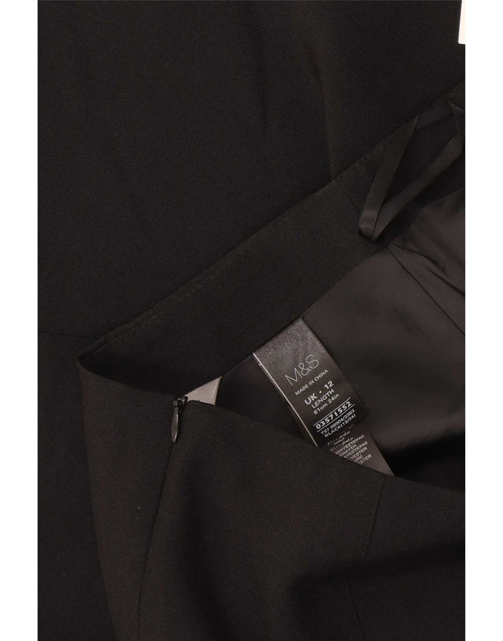 Marks & Spencer Damen Bleistiftrock UK 12 Medium W32 Schwarz Polyester
