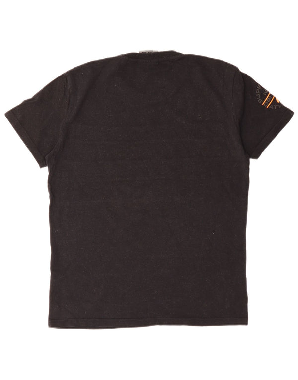 Superdry Herren Grafik-T-Shirt-Oberteil XL aus schwarzer Colourblock-Baumwolle