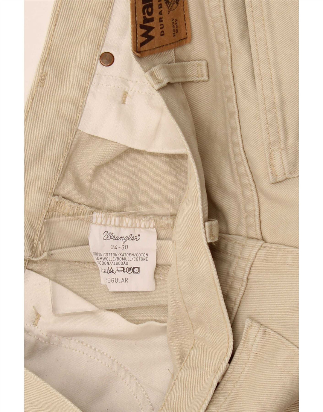 Wrangler Herren Straight Jeans W34 L30 Beige Baumwolle