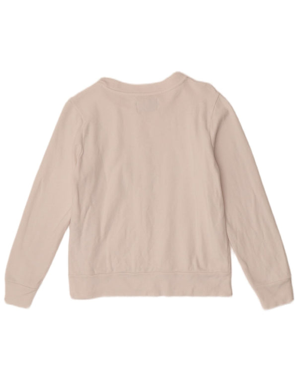 Calvin Klein Jeans Damen Grafik-Sweatshirt-Pullover UK 10 Small Weiß