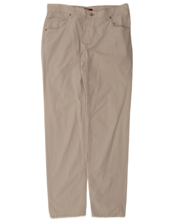 Carrera Herren-Freizeithose, gerade, W36, L34, cremefarbene Baumwolle