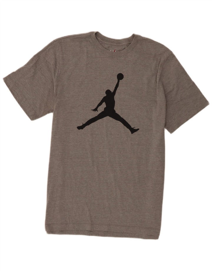 Jordan Herren-T-Shirt mit Grafik, Größe L, aus grauer Baumwolle