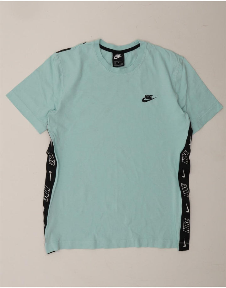 NIKE Mens Graphic T-Shirt Top Medium Blue Colourblock Cotton Vintage Nike and Second-Hand Nike from Messina Hembry 