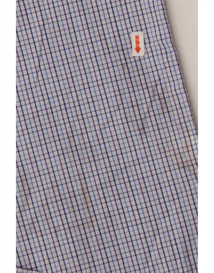 DOCKERS Mens Fitted Shirt Size 16 16 1/2 Large Blue Check Cotton Vintage Dockers and Second-Hand Dockers from Messina Hembry 