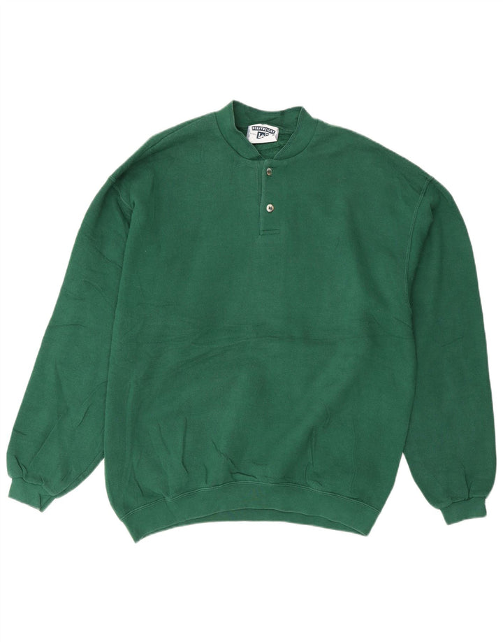 Lee Herren-Sweatshirt mit Knopfkragen, Mittelgrün