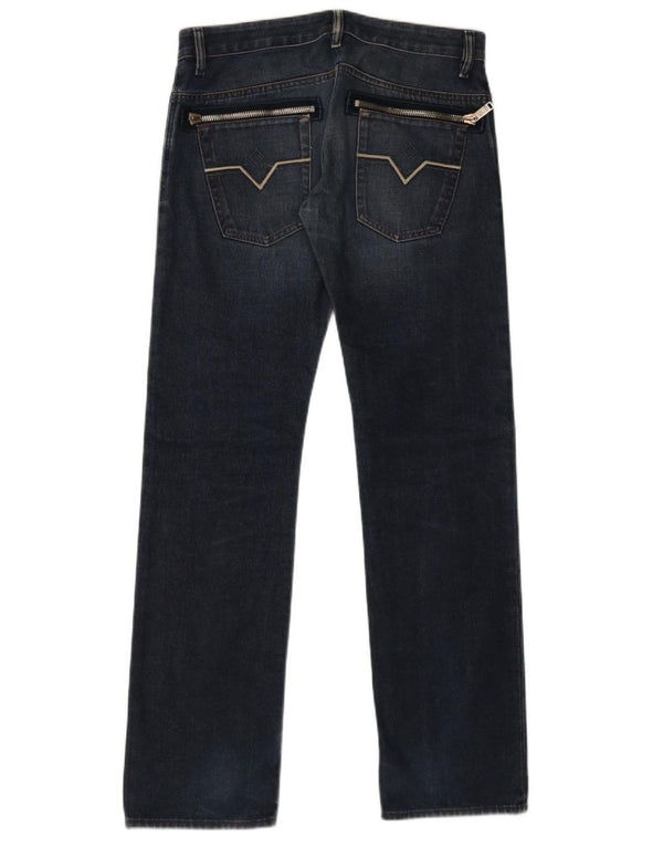Diesel Herren Straight Jeans W33 L33 Marineblaue Baumwolle