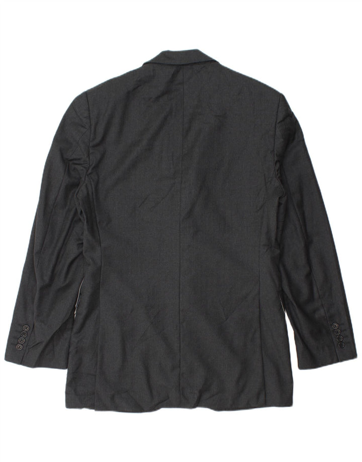 Aquascutum Herren-Blazer mit 2 Knöpfen, UK 36, kleine graue Wolle