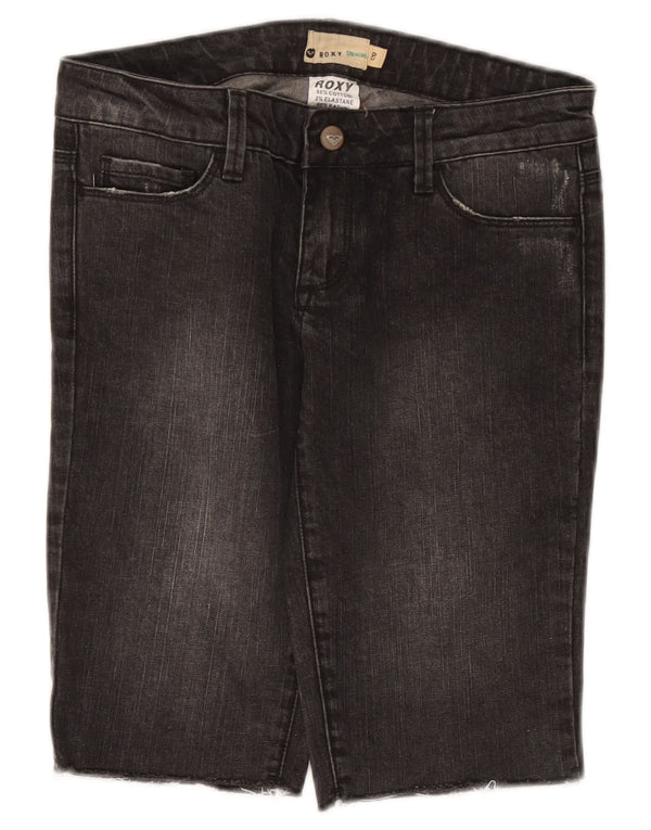Roxy Damen-Jeansshorts US 8 Medium W27 Graue Baumwolle