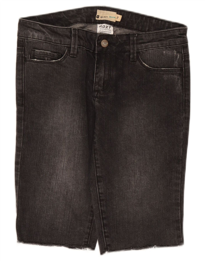 Roxy Damen-Jeansshorts US 8 Medium W27 Graue Baumwolle