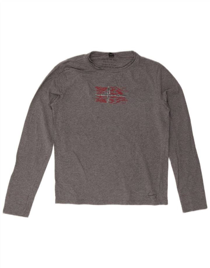 Napapijri Herren Graphic Top Langarm Mittelgrau
