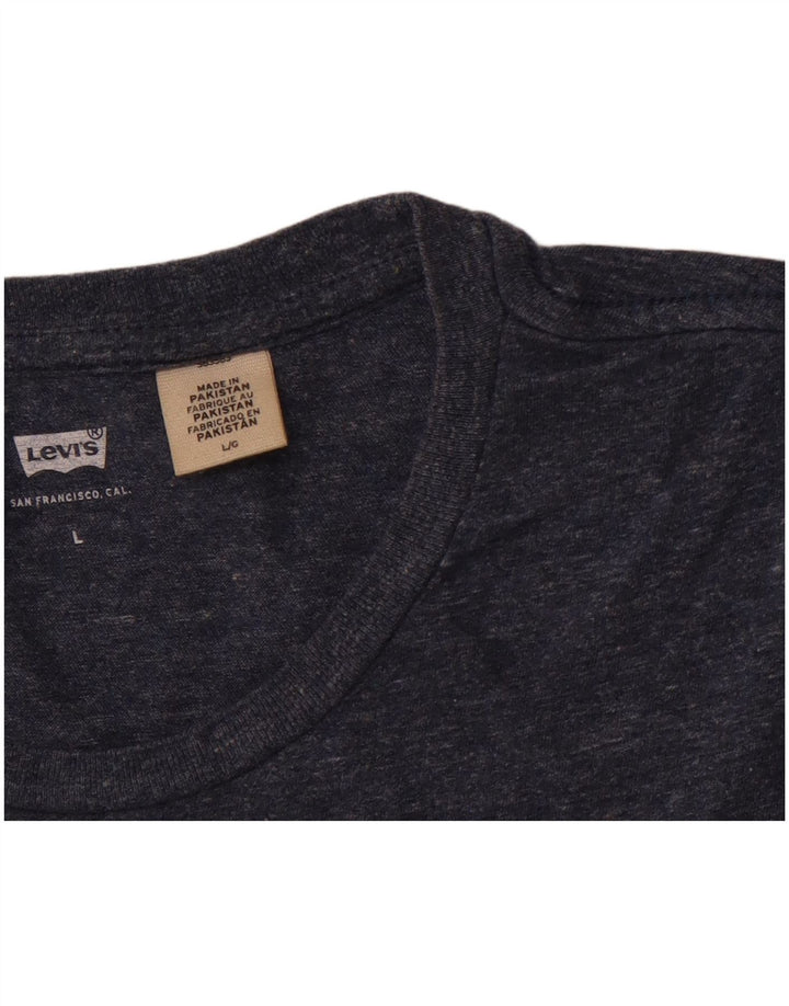 LEVI'S Herren-T-Shirt mit Grafik, Größe L, Blau
