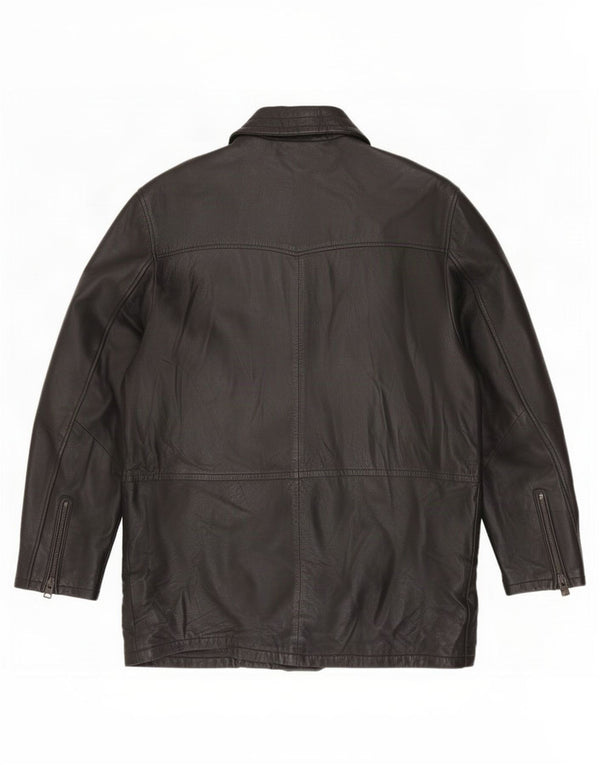 Salvatore Lepore Herren Ledermantel IT 52 XL Schwarz