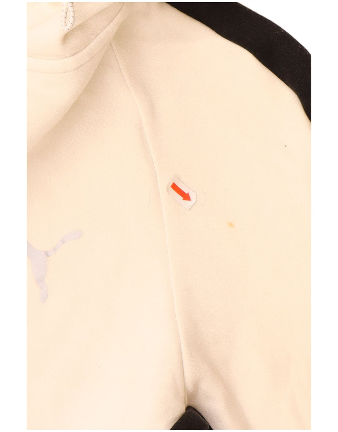 PUMA Herren-Kapuzenpullover mit Reißverschluss, XL, Off-White-Farbblock-Baumwolle