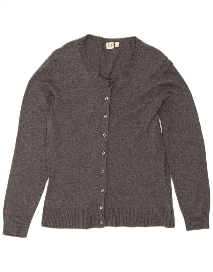 Gap Damen-Cardigan-Pullover UK 14 Große graue Baumwolle